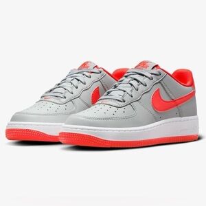 Gray and Red Sneakers